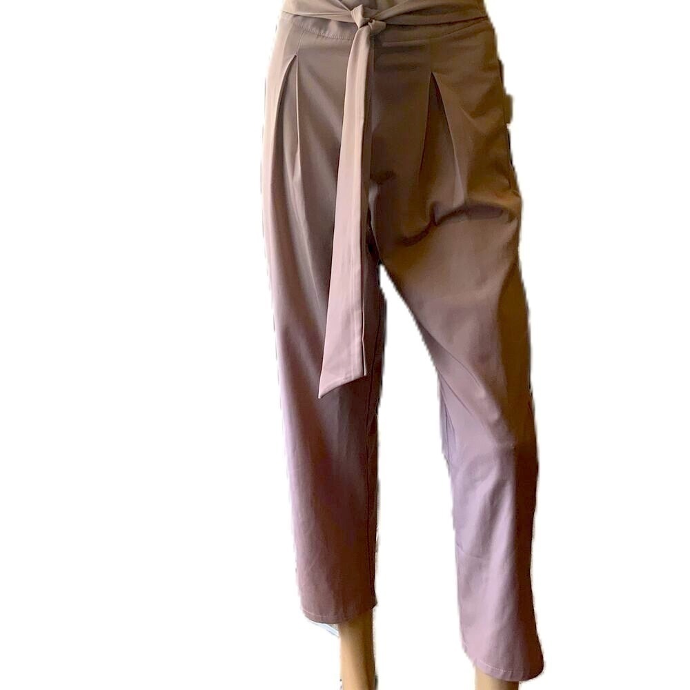 SHEIN Blush Color Tie Waist Cropped High-Waist Pants Size US 4